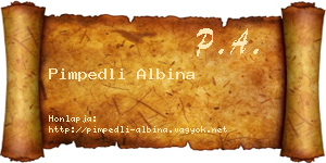 Pimpedli Albina névjegykártya